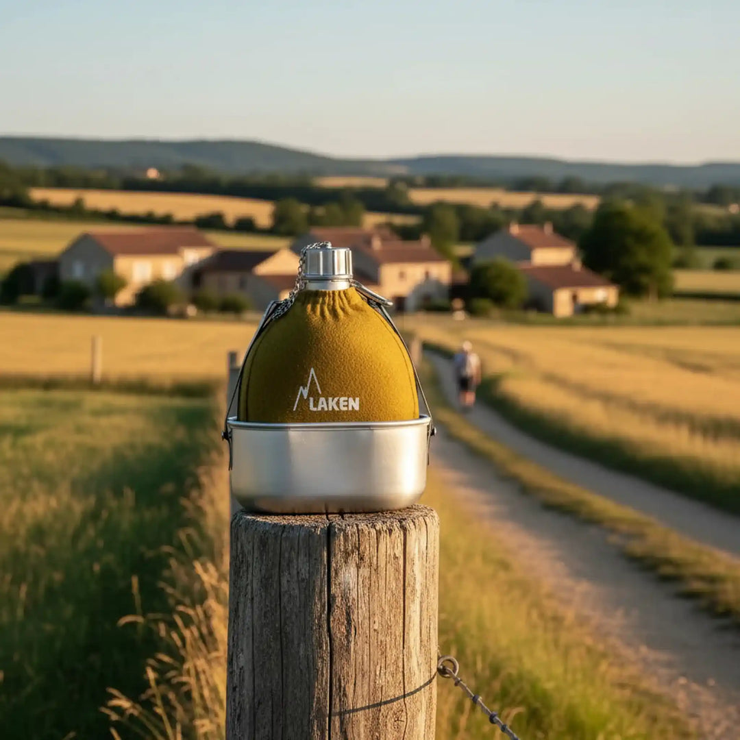Cantimplora de Aluminio con Marmita y Funda de Fieltro 1L