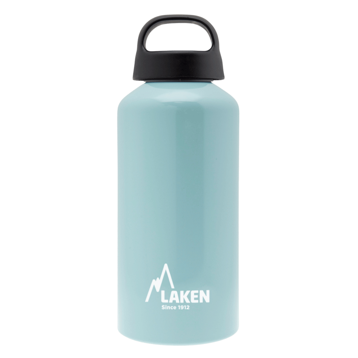 Botella de aluminio azul clara de 0,6 litros con tapón CLASSIC