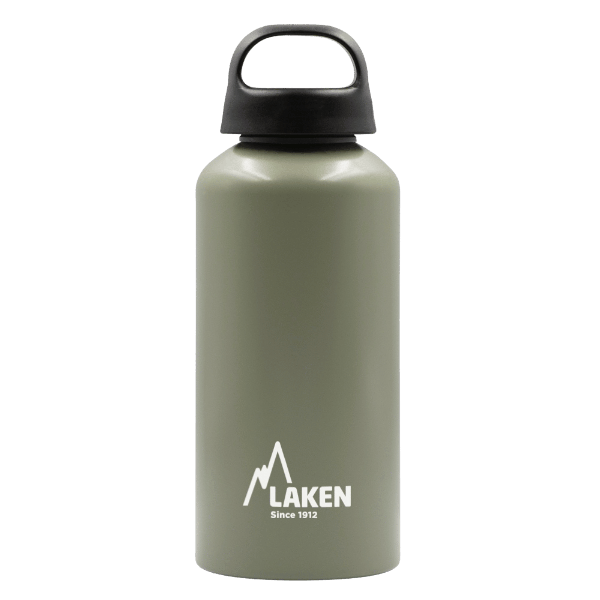 Botella de aluminio caqui de 0,6 litros con tapón CLASSIC