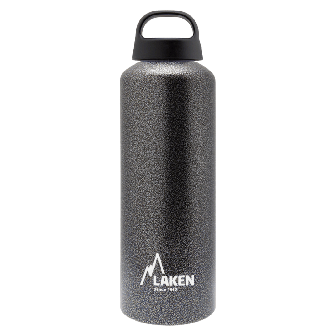 Botella de aluminio gris de 0,75 litros con tapón CLASSIC