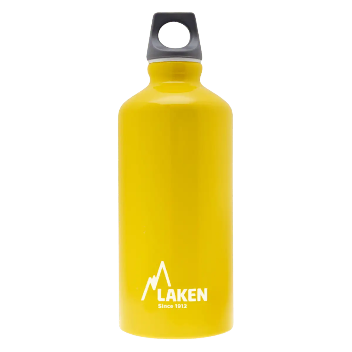 Botella de aluminio amarilla de 0,6 litros con tapón FUTURA gris