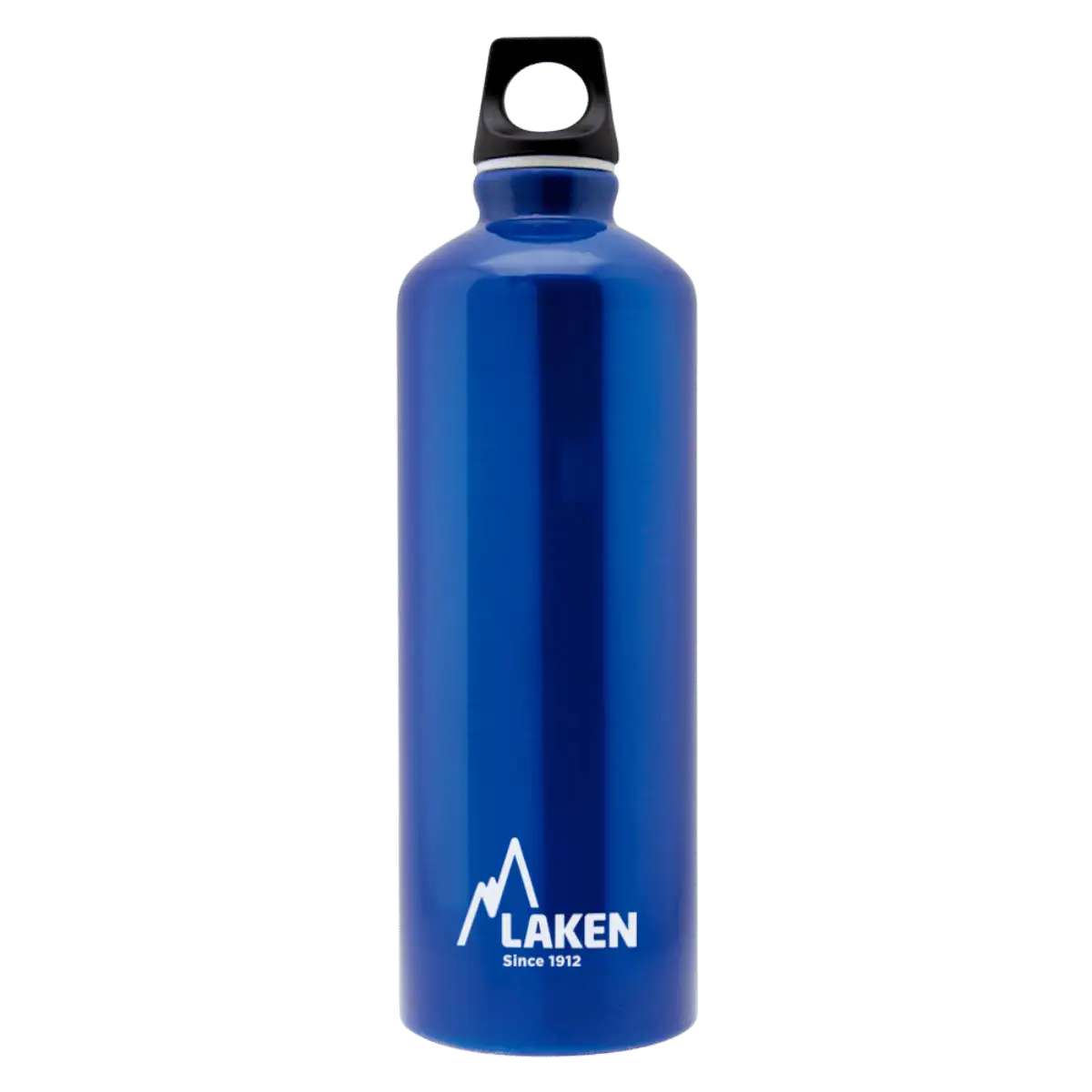Botella de aluminio azul de 0,75 litros con tapón FUTURA negro