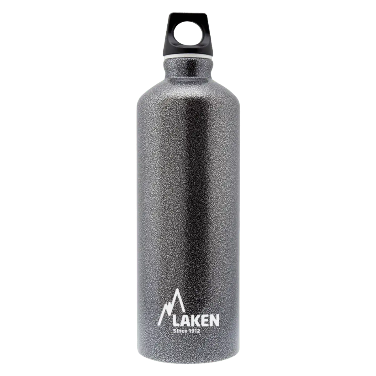 Botella de aluminio gris de 0,75 litros con tapón FUTURA negro