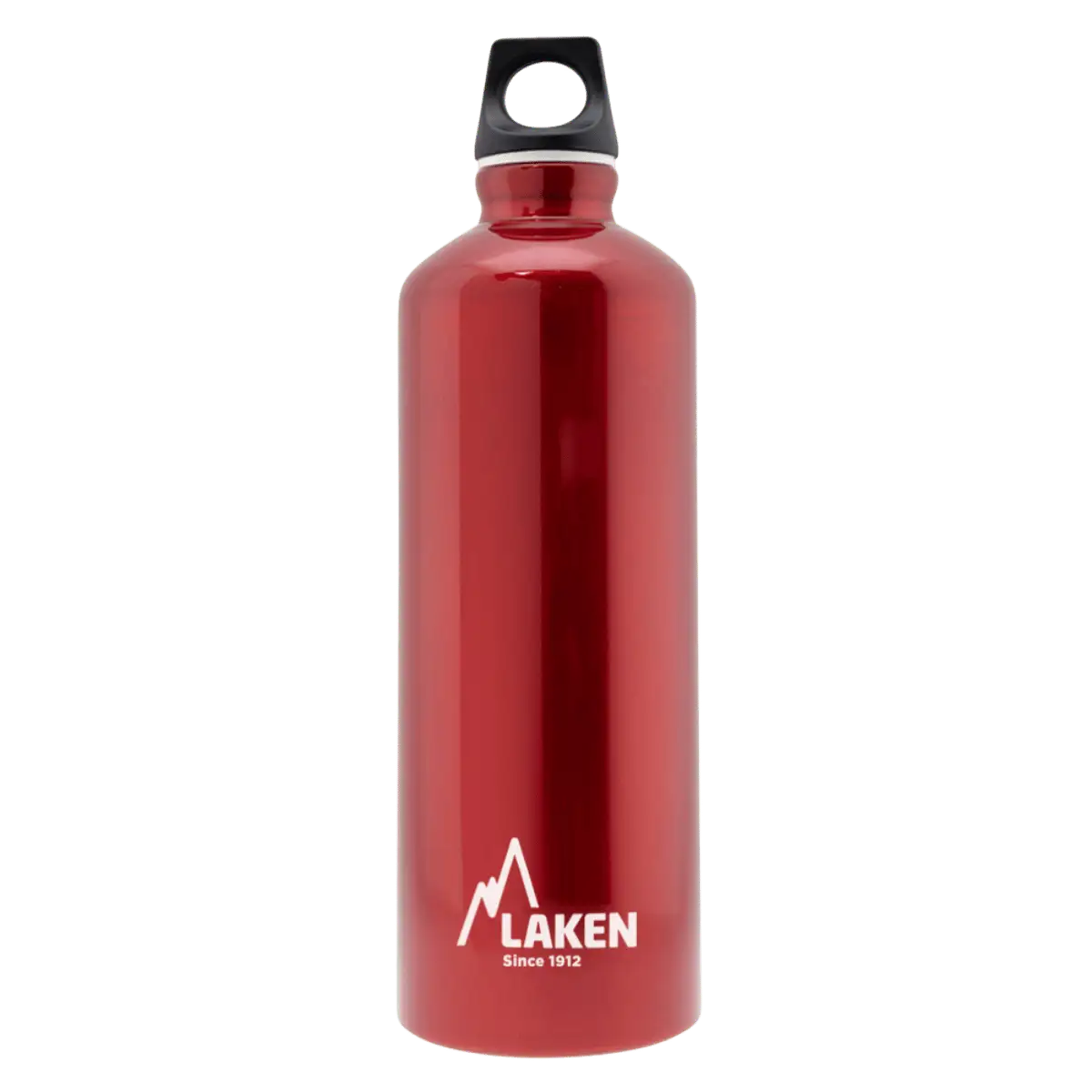 Botella de aluminio roja de 0,75 litros con tapón FUTURA negro