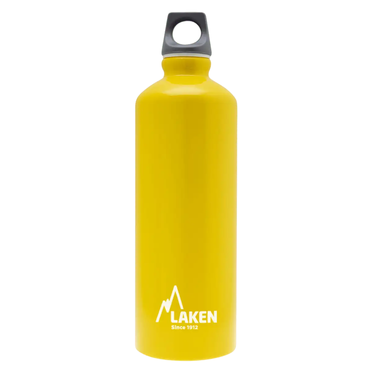 Botella de aluminio amarilla de 0,75 litros con tapón FUTURA gris