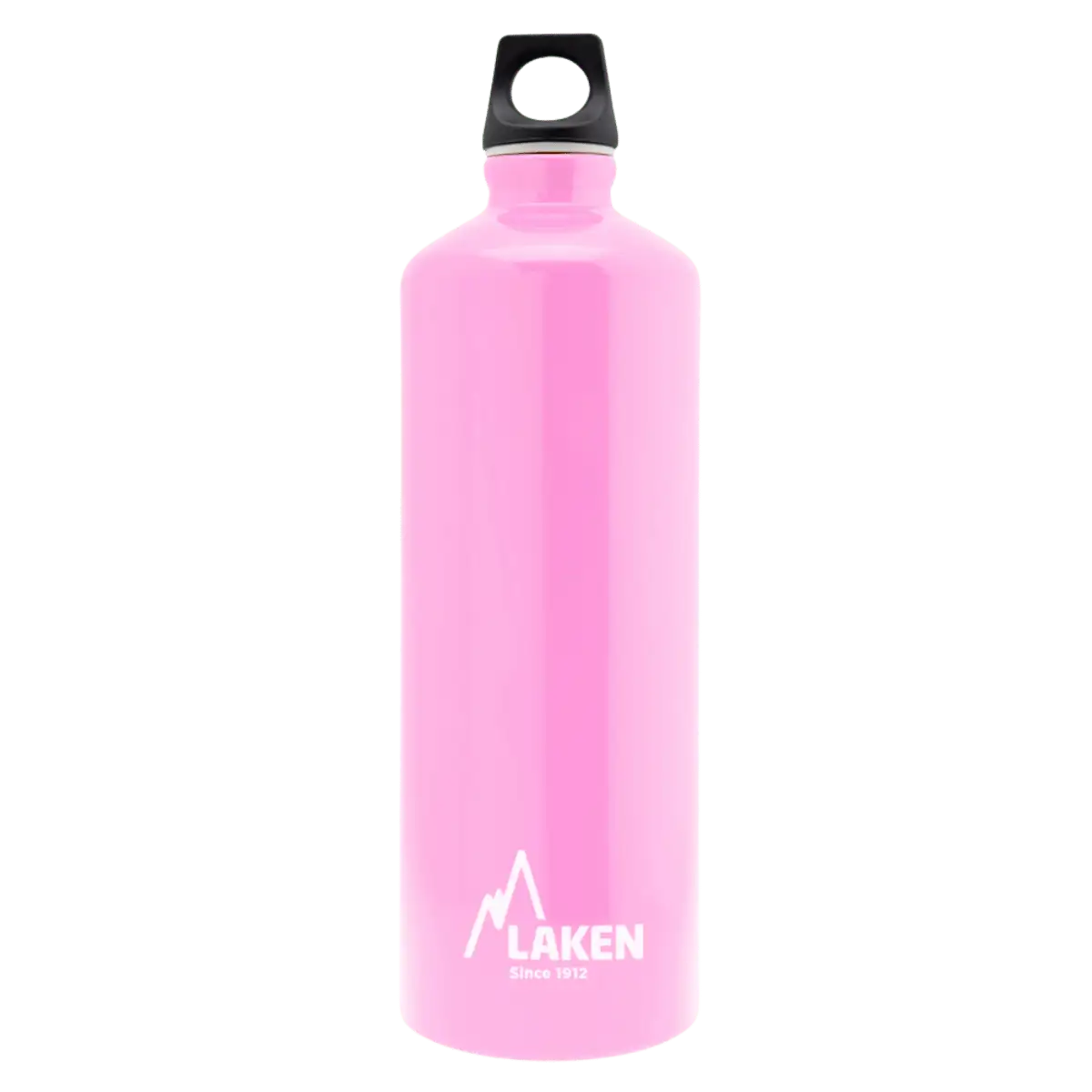 Botella de aluminio rosa de 1 litro con tapón FUTURA negro