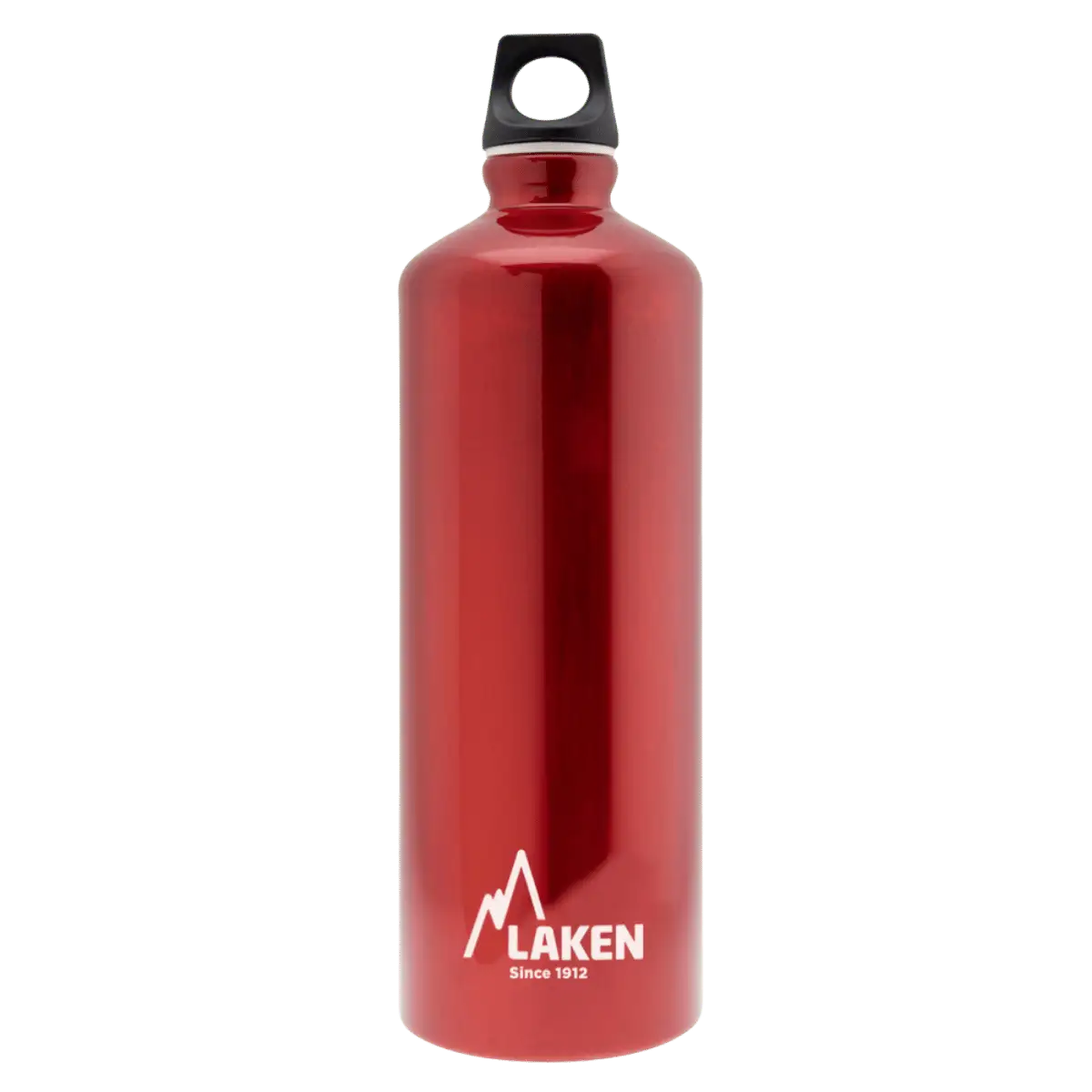 Botella de aluminio roja de 1 litro con tapón FUTURA negro