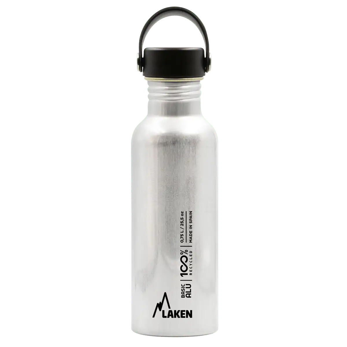 Botella de aluminio BASIC ALU plata de 0,75 litros con tapón OASIS