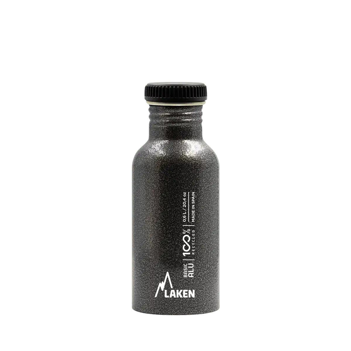 Botella de aluminio BASIC ALU gris de 0,60 litros con tapón PLAIN