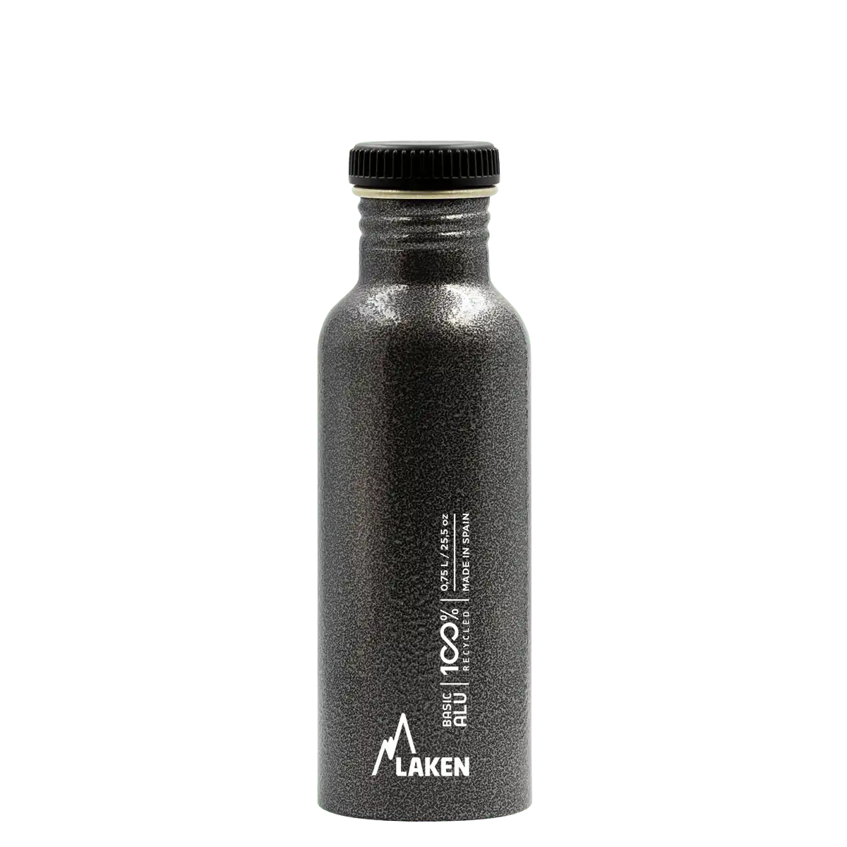 Botella de aluminio BASIC ALU gris de 0,75 litros con tapón PLAIN