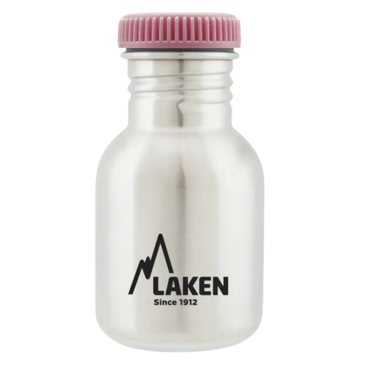 Botella de acero BASIC STEEL con tapón PLAIN de acero rosa de 0,35 litros
