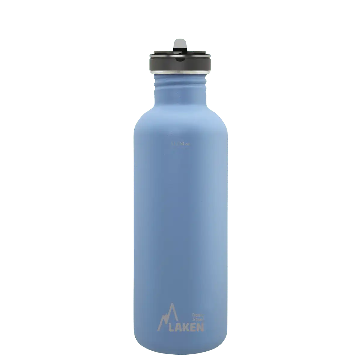 Botella de acero BASIC STEEL azul de 1 litro con tapón FLOW