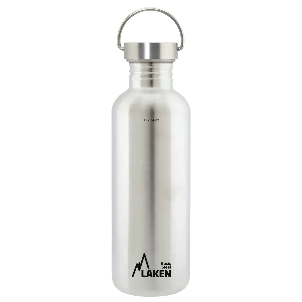 Botella de acero BASIC STEEL gris de 1 litro con tapón VINTAGE