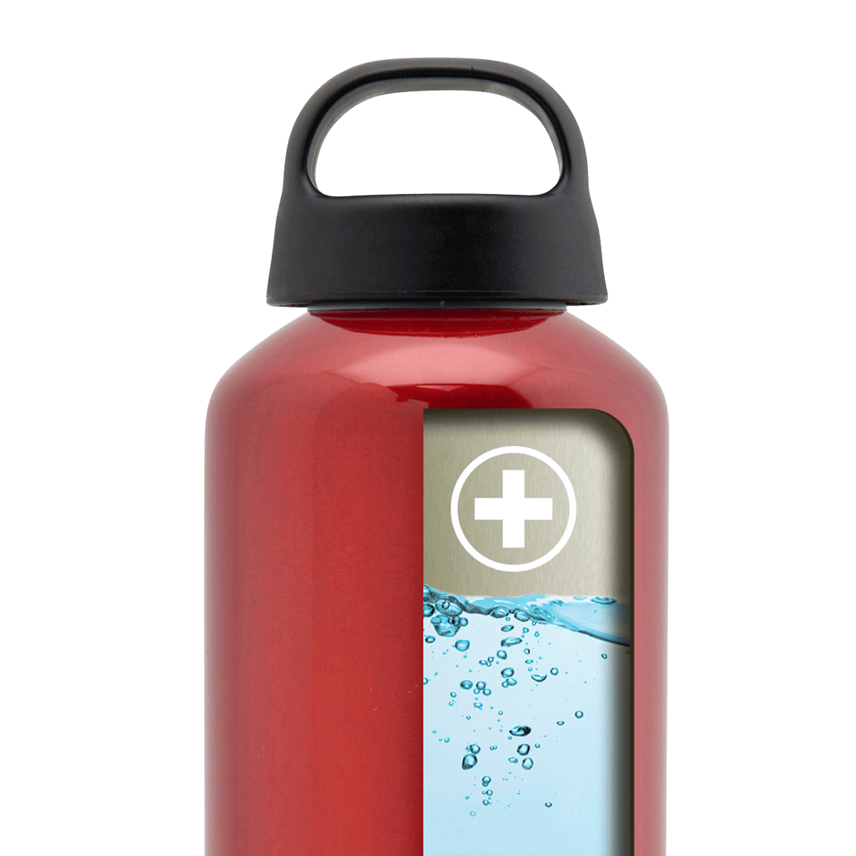 Ilustración del interior de una botella de aluminio con tapón CLASSIC