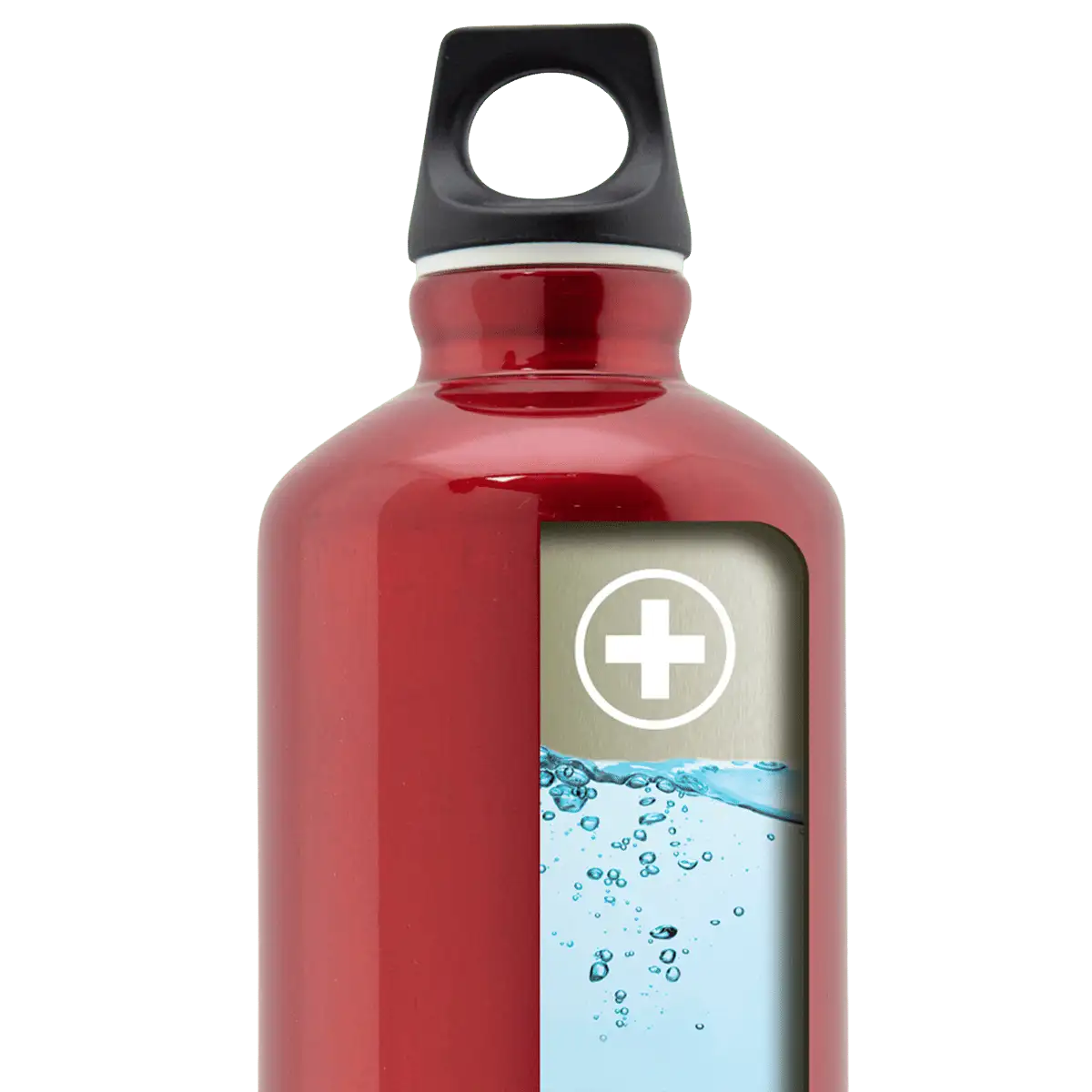 Ilustración del interior de una botella de aluminio con tapón FUTURA