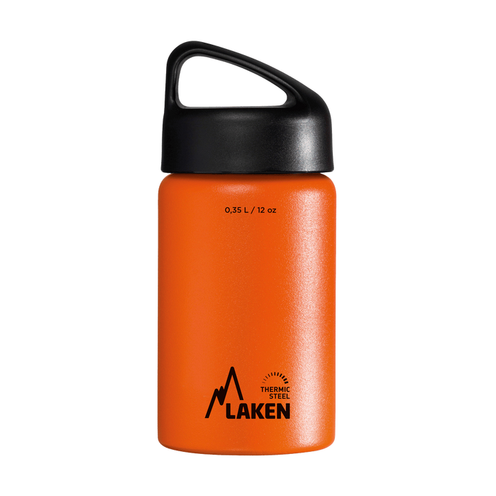Botella térmica de acero naranja de 0,35 litros con tapón CLASSIC