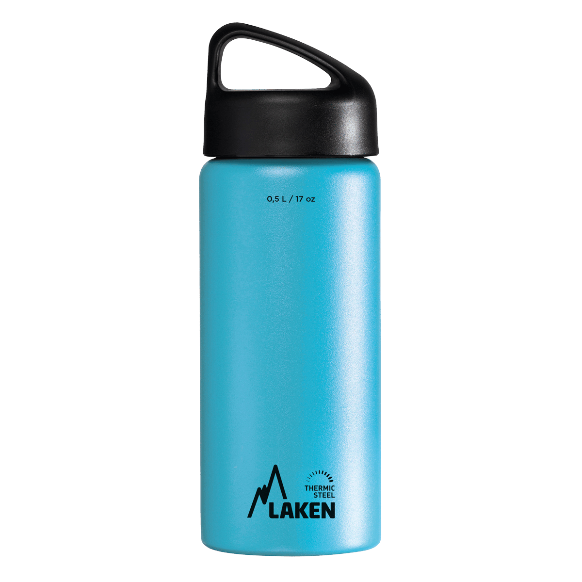 Botella térmica de acero azul clara de 0,5 litros con tapón CLASSIC