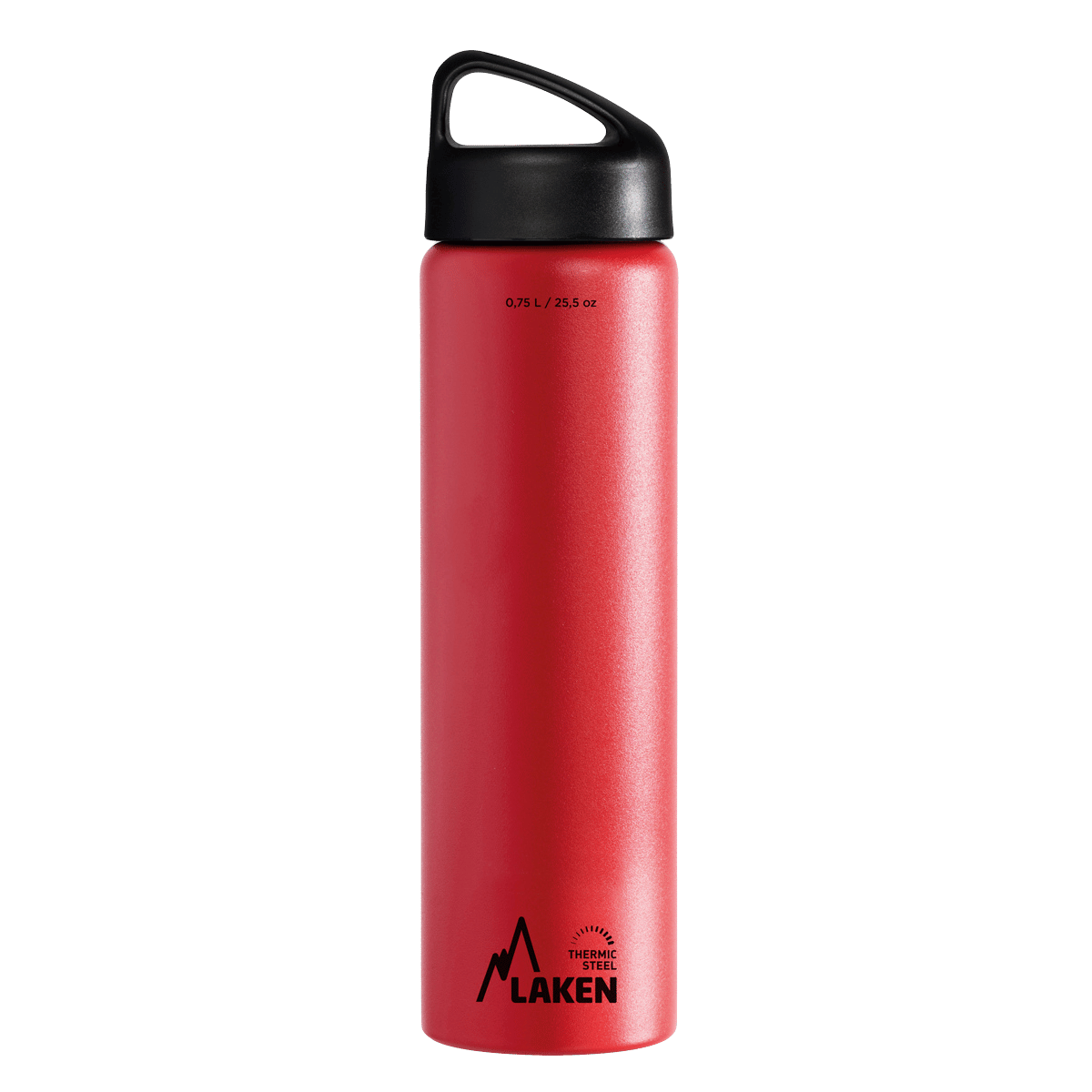 Botella térmica de acero roja de 0,75 litros con tapón CLASSIC