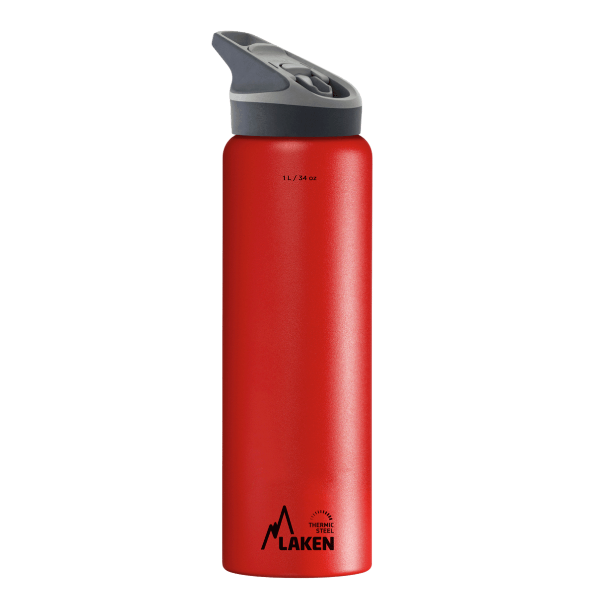 Botella térmica de acero roja de 1 litro con tapón JANNU