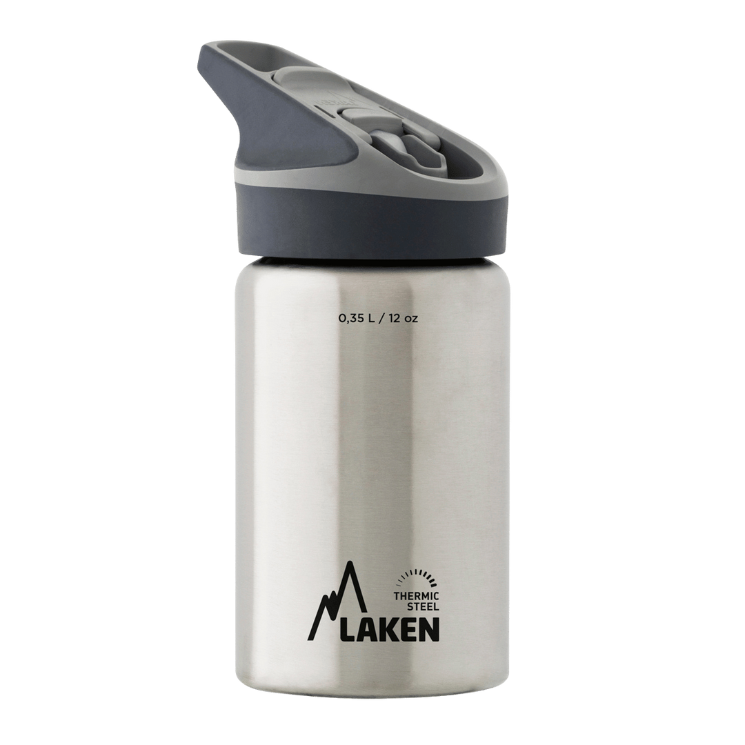 Botella térmica de acero plata de 0,35 litros con tapón JANNU