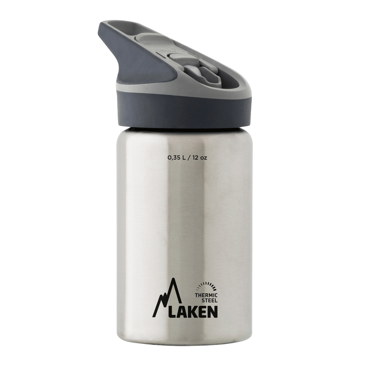 Botella térmica de acero plata de 0,35 litros con tapón JANNU