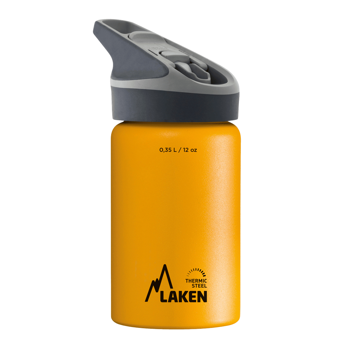 Botella térmica de acero amarilla de 0,35 litros con tapón JANNU