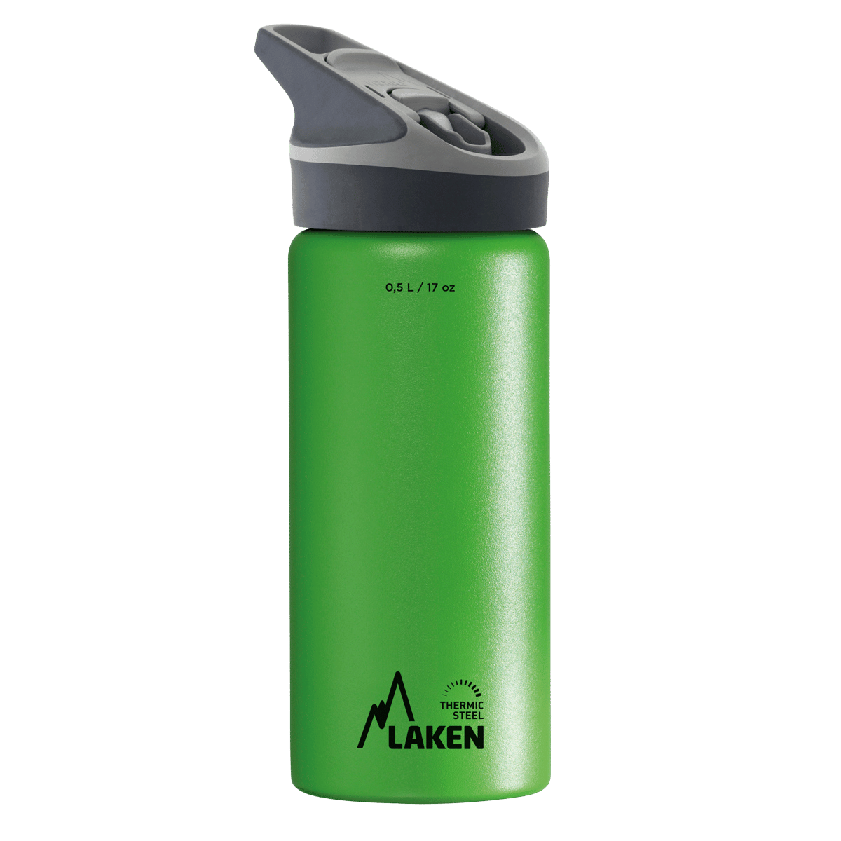 Botella térmica de acero verde de 0,5 litros con tapón JANNU