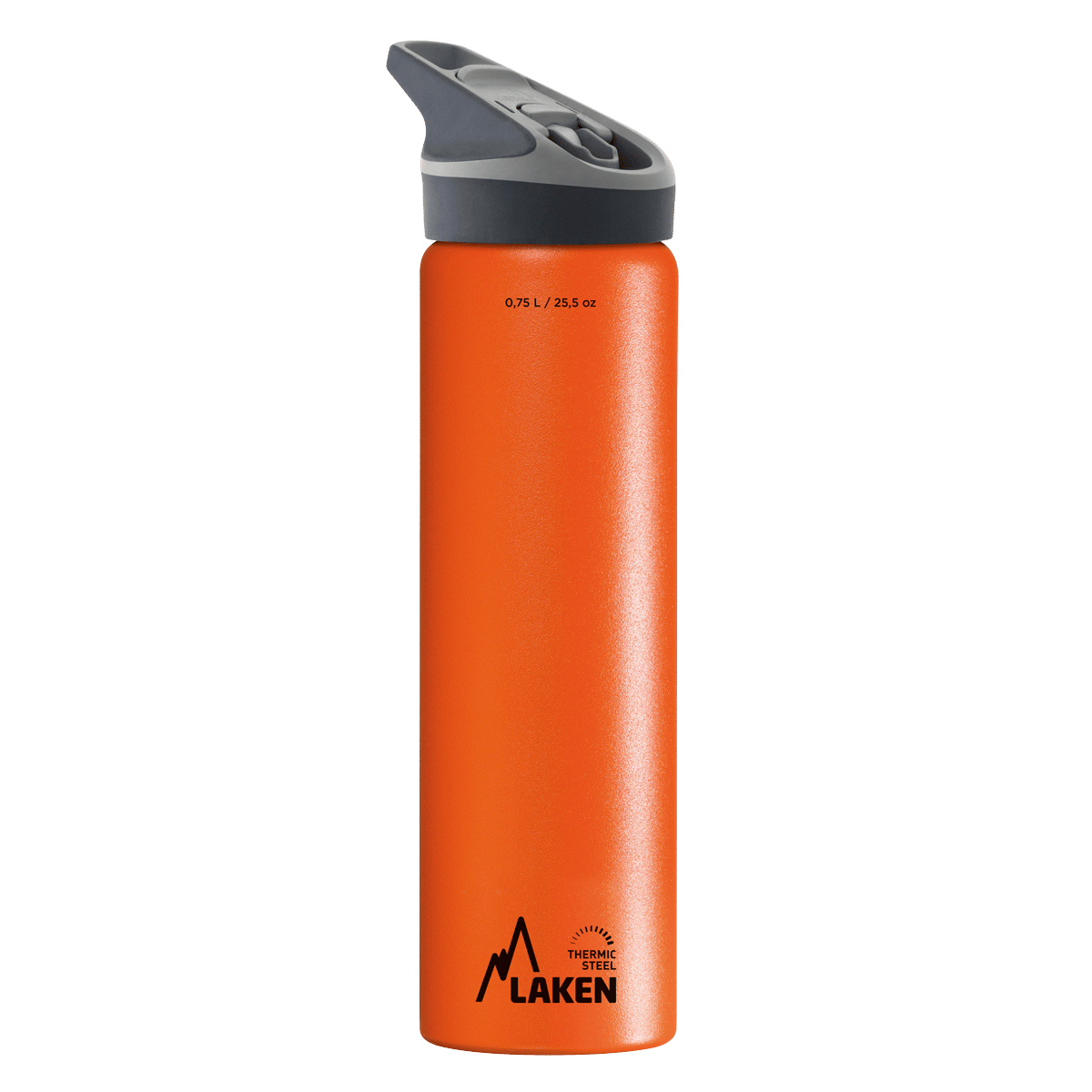 Botella térmica de acero naranja de 0,75 litros con tapón JANNU