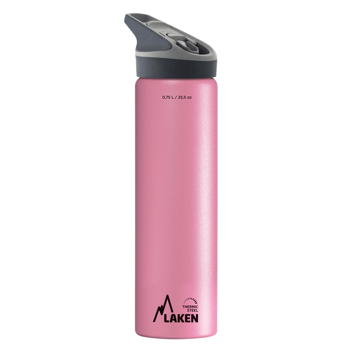 Botella térmica de acero rosa de 0,75 litros con tapón JANNU