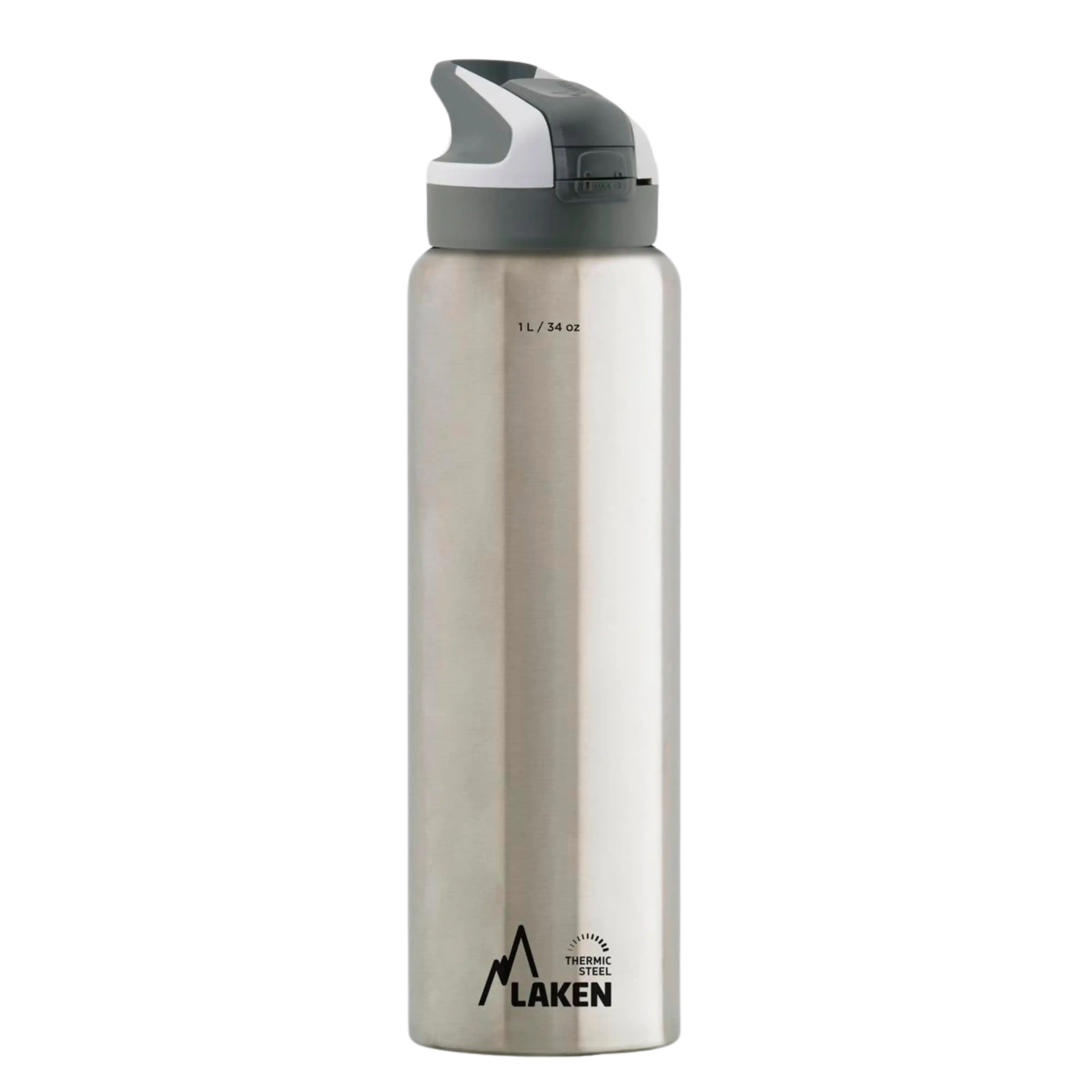 Botella térmica de acero plata de 1 litro con tapón SUMMIT gris