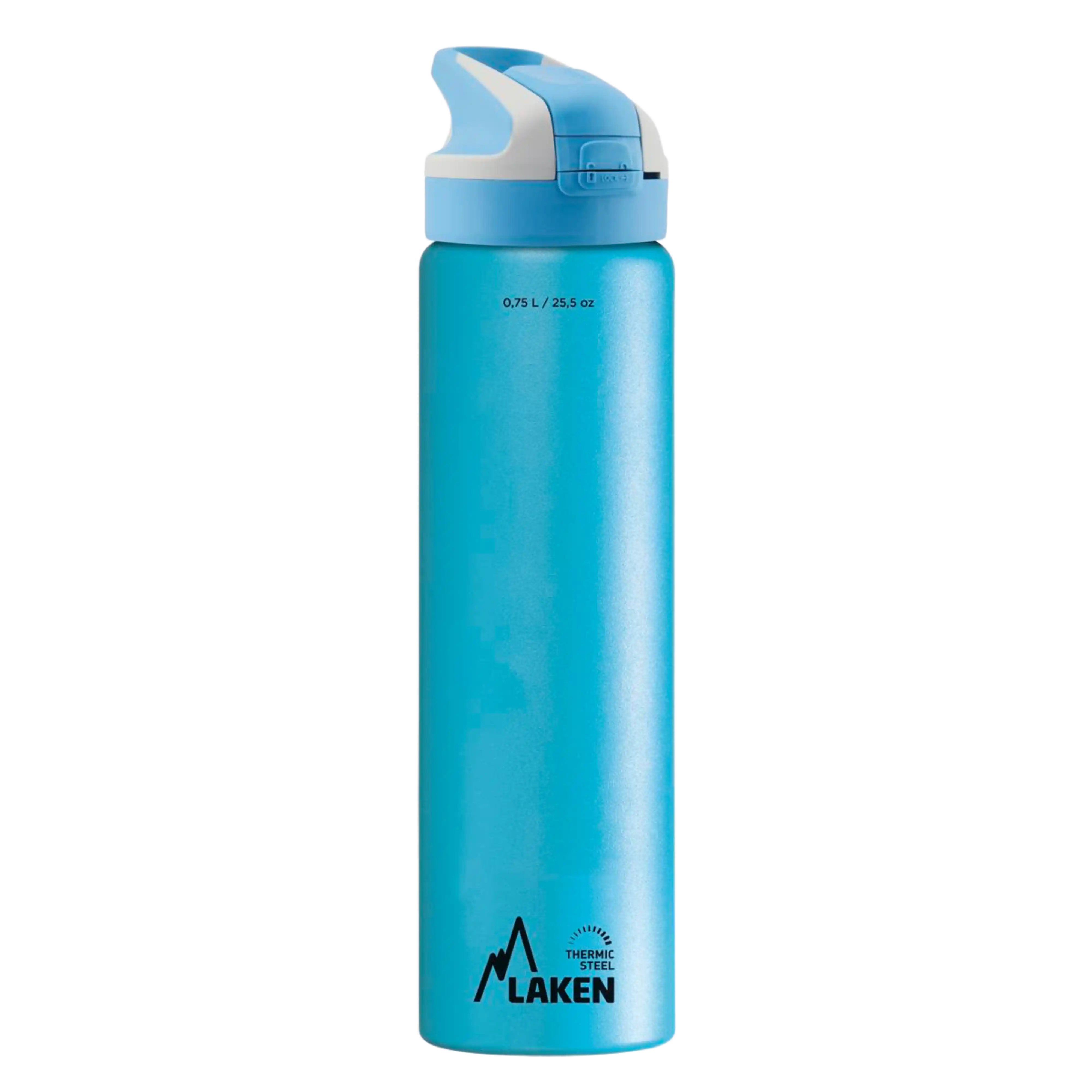 Botella térmica de acero azul clara de 0,75 litros con tapón SUMMIT azul