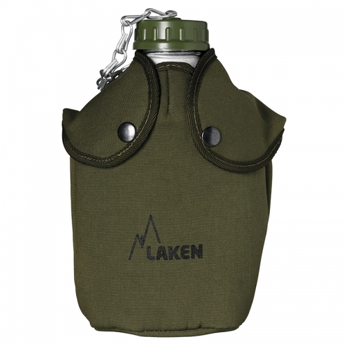 ALUMINUM CANTEEN 1,3L NARROW MOUTH WITH GREEN CANVAS COVER