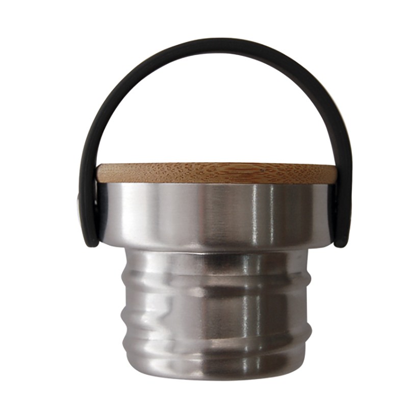 STAINLESS STEEL AND BAMBOO CAP FOR BASIC STEEL BOTTLES