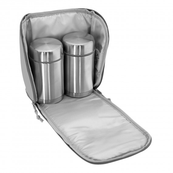 SIRENAS INSULATED BAG, 2 THERMO FOOD FLASKS (1 PIECE LID) 0.5L AND SPOON SET