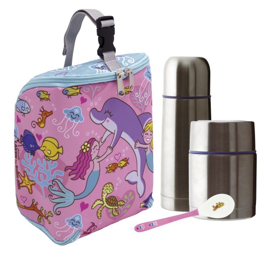 SIRENAS INSULATED BAG, 0.5L THERMO FOOD FLASK, 0.35L THERMO LIQUIDS FLASK AND SPOON SET