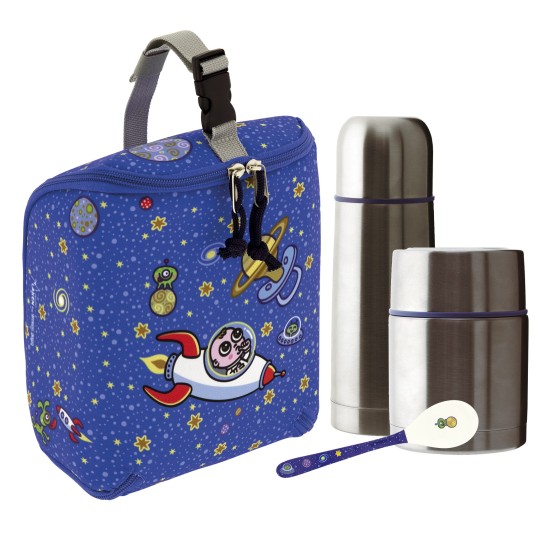 ASTRO BABY INSULATED BAG, 0.5L THERMO FOOD FLASK, 0.35L THERMO LIQUIDS FLASK AND SPOON SET