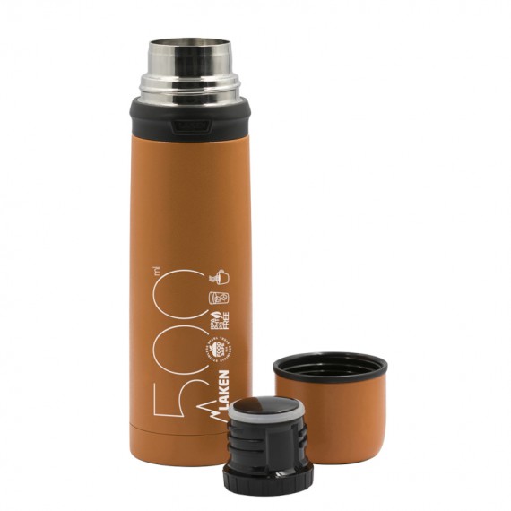 STAINLESS STEEL THERMO LIQUIDS FLASK WITH CAP-MUG 0.5L, 0.75L, 1L
