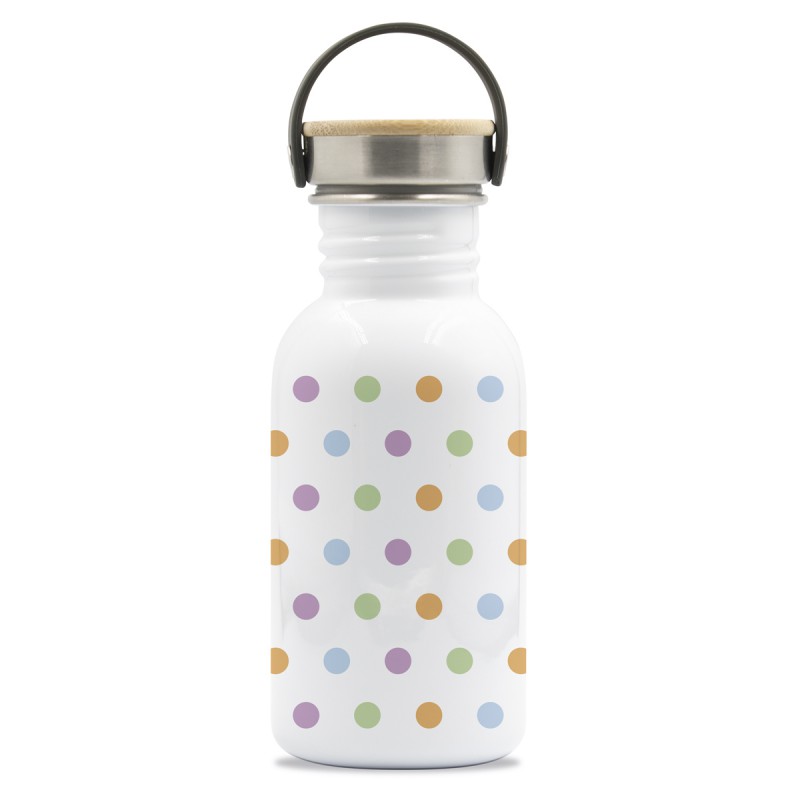 DRINK LIFE! MOLES BASIC STEEL BOTTLE BAMBOO AND STAINLESS STEEL CAP