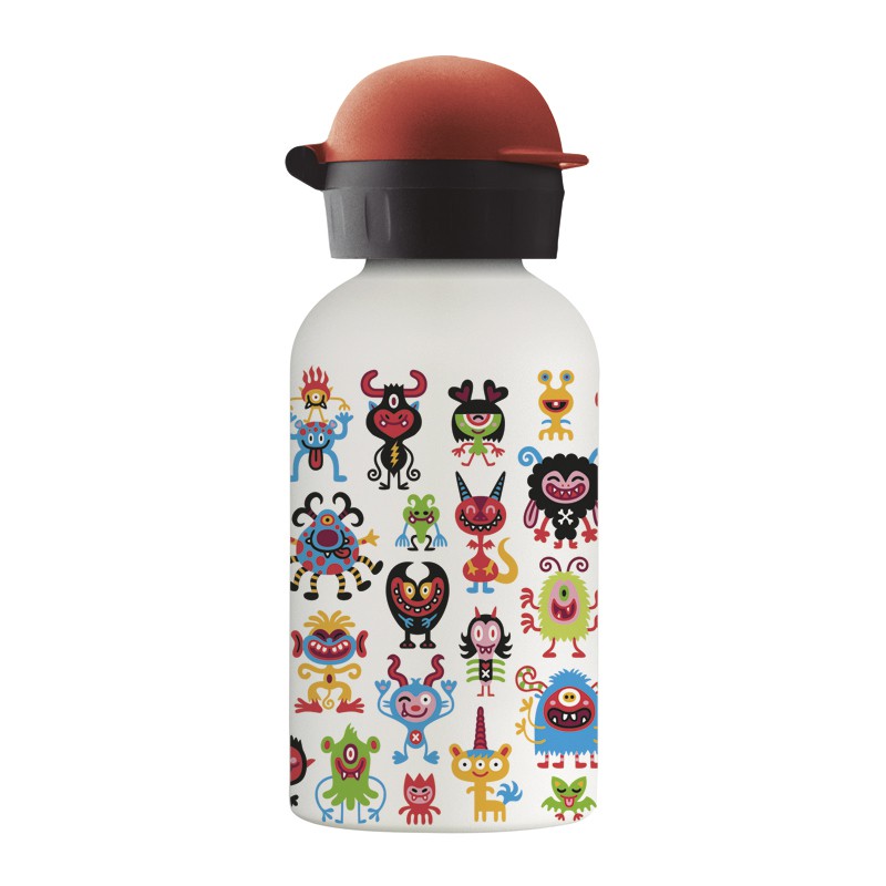 PEQUEMONSTERS STAINLESS STEEL THERMO BOTTLE 0.35L HIT CAP