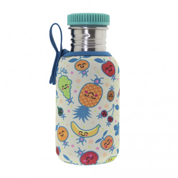 STAINLESS STEEL BOTTLE 0.5L WITH NEOPRENE COVER CHUPI AND POLYPROPYLENE CAP