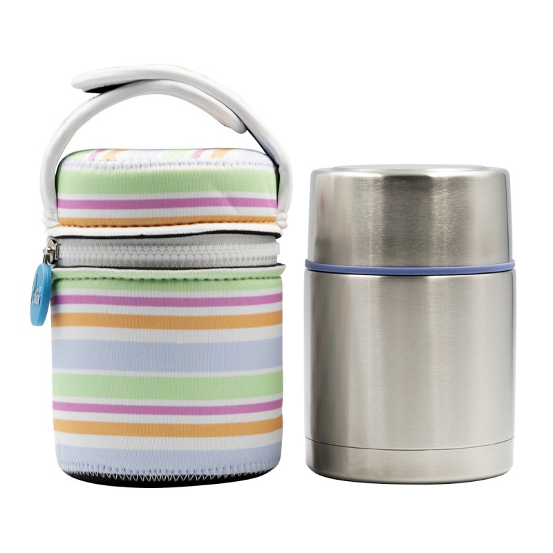 INSULATED STAINLESS STEEL THERMOS FOR FOOD 1L WITH INTERIOR CONTAINERS