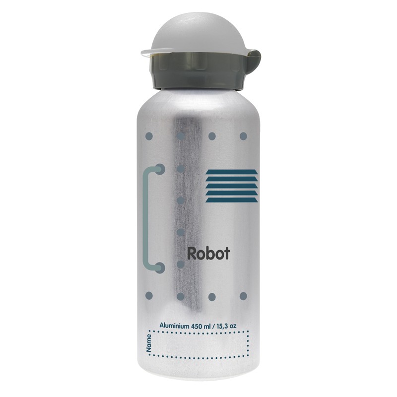 ROBOT ALUMINUM BOTTLE FOR KIDS 0.45L HIT CAP