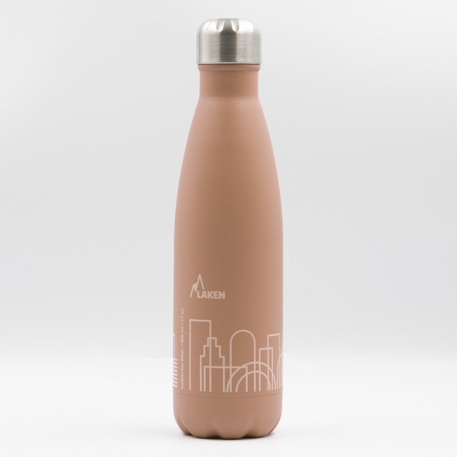 STAINLESS STEEL THERMO BOTTLE 0.5L - LAKENJOY DRINK LIFE! CITY (NARROW MOUTH)