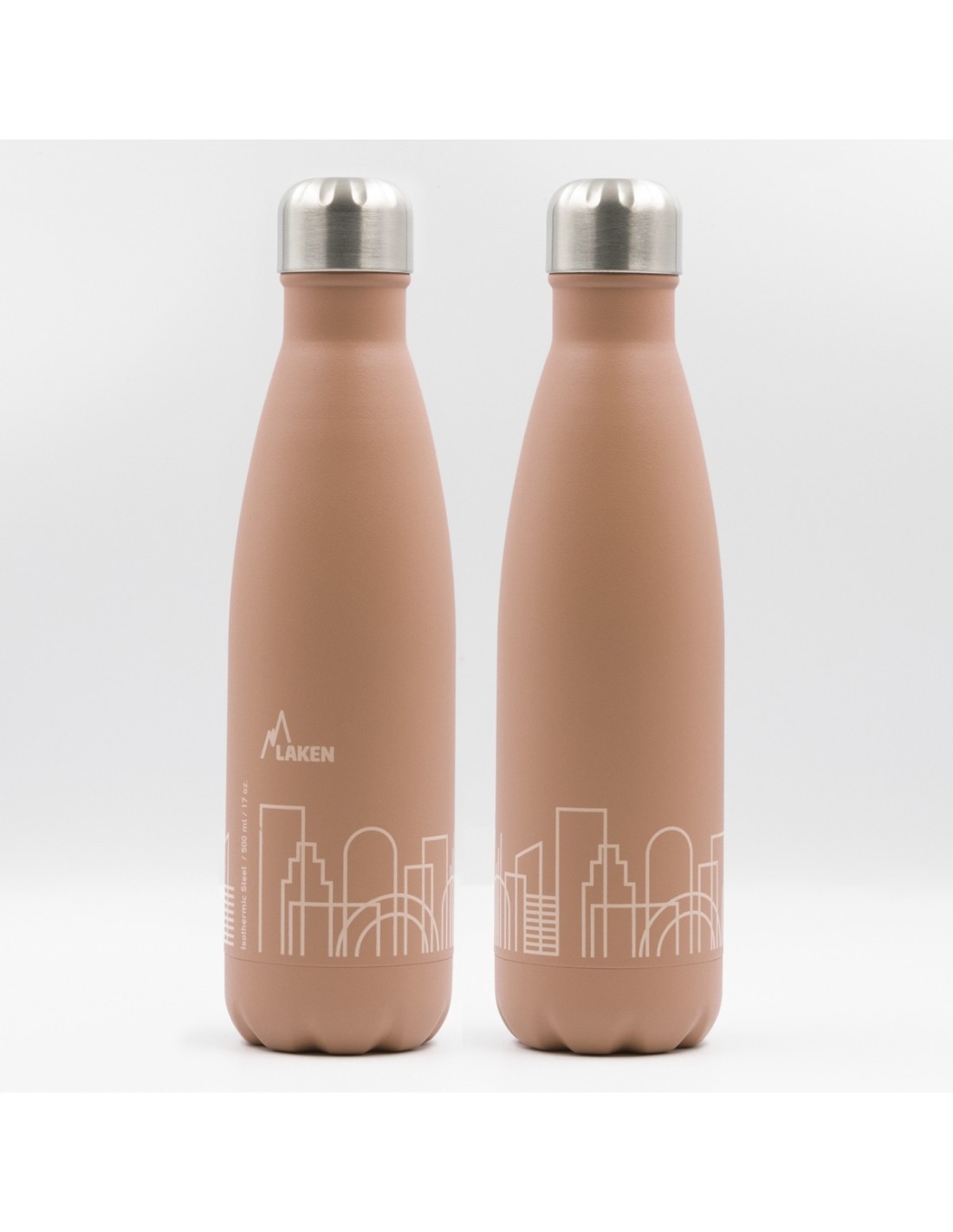 STAINLESS STEEL THERMO BOTTLE 0.5L - LAKENJOY DRINK LIFE! CITY (NARROW MOUTH)
