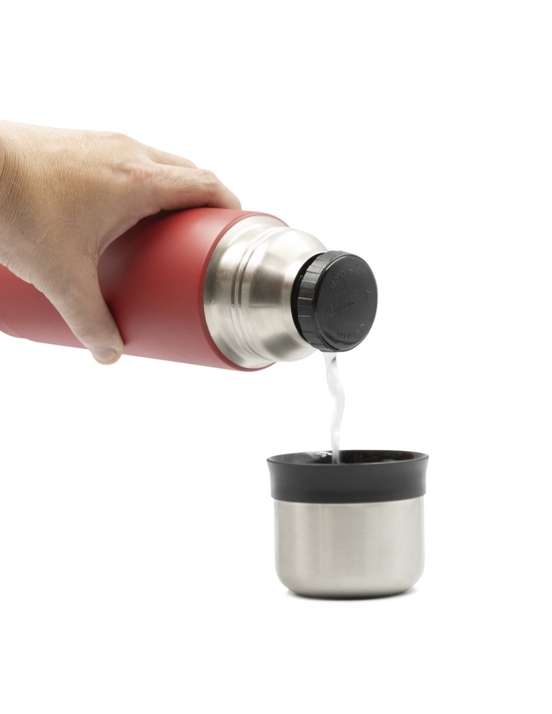 STAINLESS STEEL THERMO LIQUIDS FLASK WITH CAP-MUG