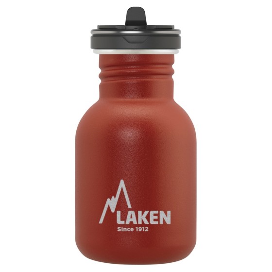 STAINLESS STEEL BASIC STEEL BOTTLE WITH FLOW CAP 350ML RED COLOUR