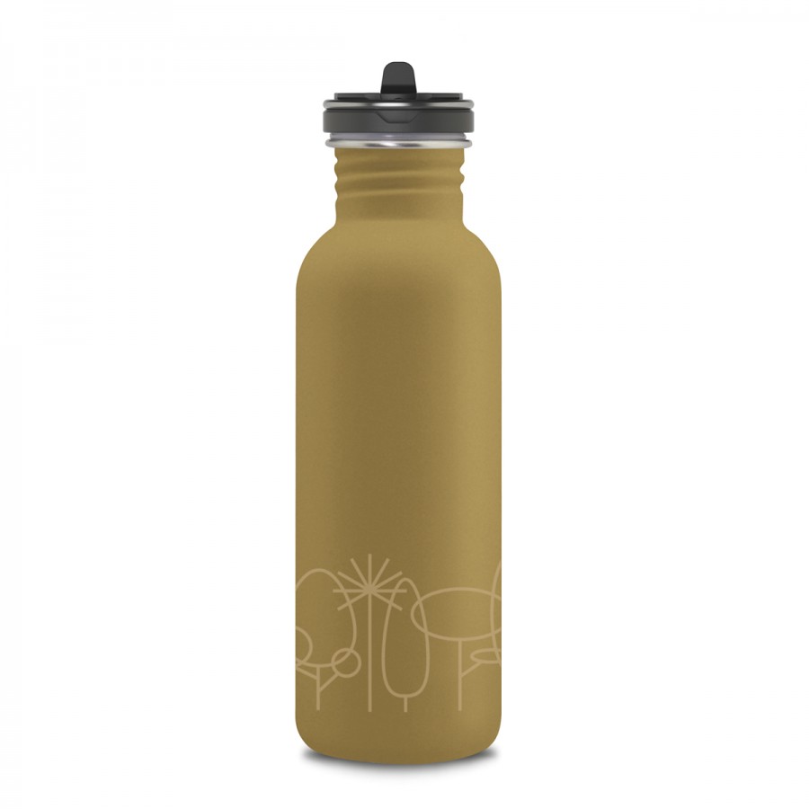 STAINLESS STEEL BOTTLE 0.75L DRINK LIFE! FOREST FLOW CAP