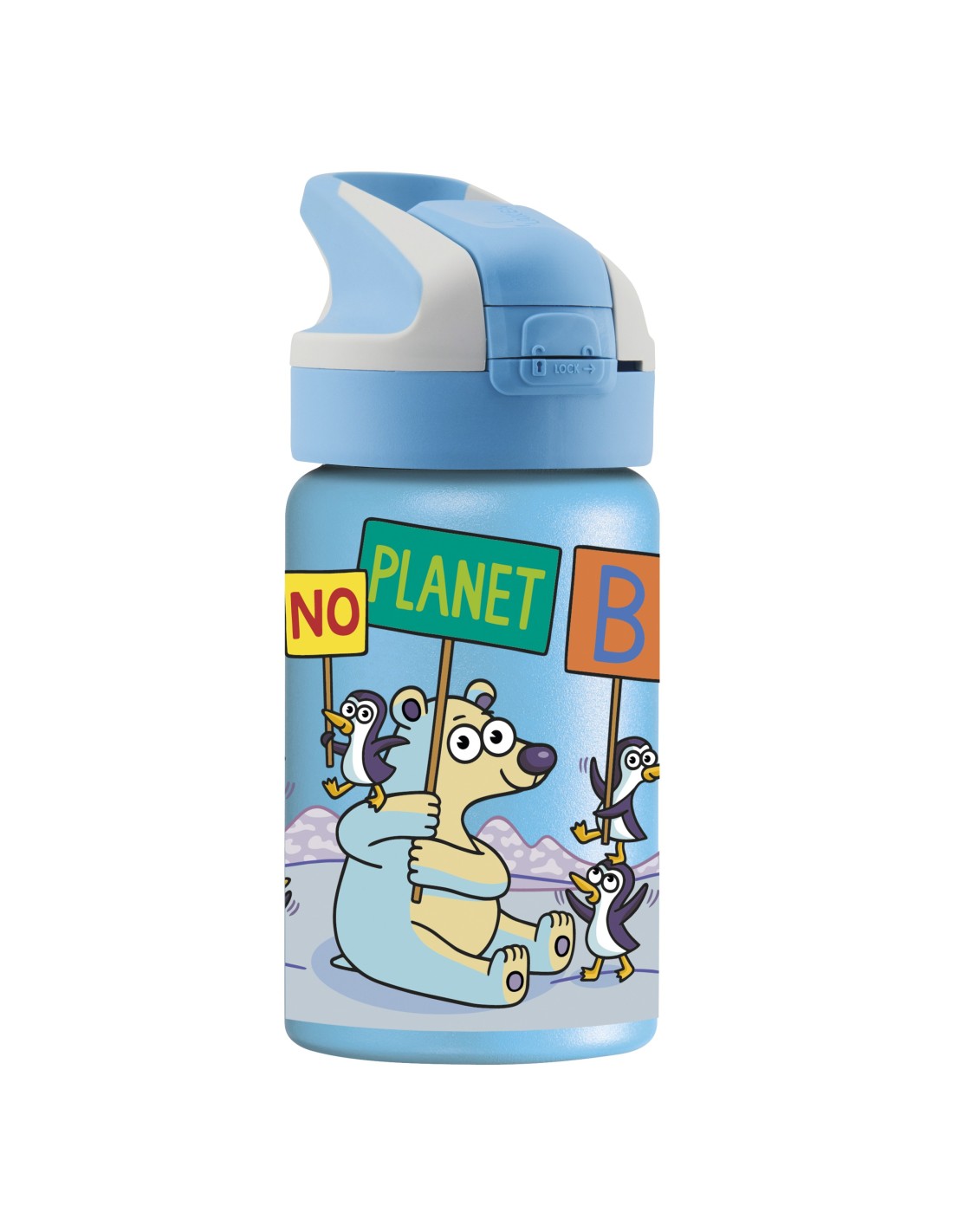 NO PLANET B STAINLESS STEEL THERMO BOTTLE FOR CHILDREN 0.35L SUMMIT CAP