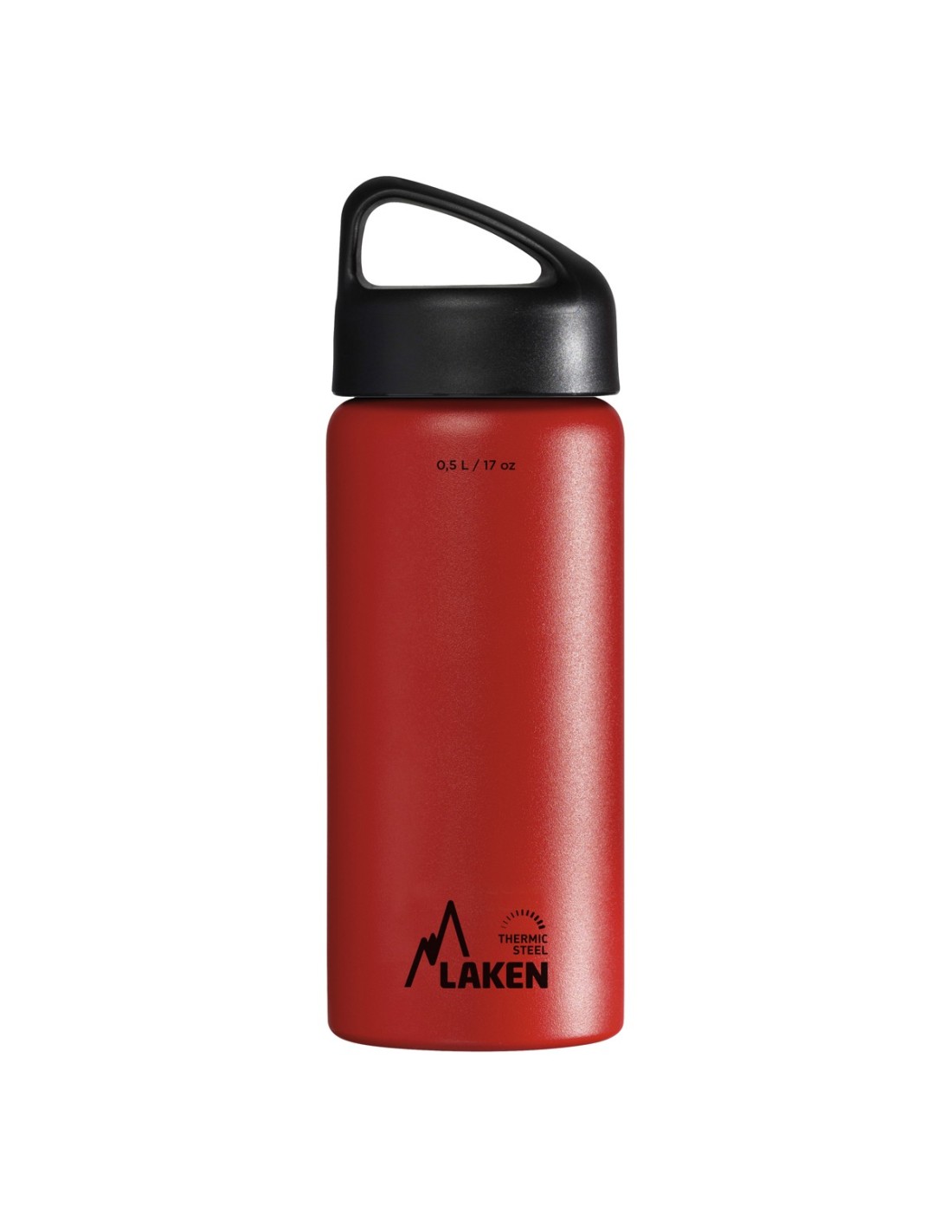 RED STAINLESS STEEL THERMO BOTTLE 0.50L, CLASSIC CAP