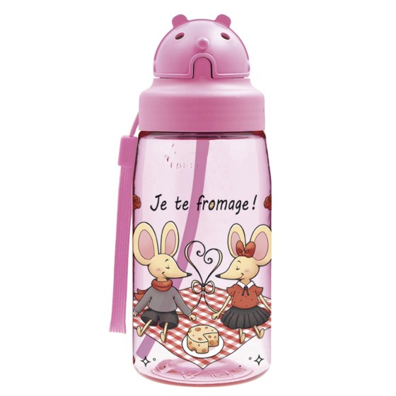 FROMAGE: TRITAN BOTTLE 0,45L PINK OBY CAP (WIDE MOUTH)